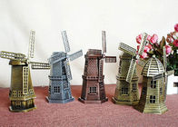 Thu nhỏ DIY Craft Quà tặng Mô hình xây dựng nổi tiếng thế giới Brass Đồng hồ cối xay gió Hà Lan